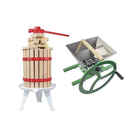 Fruit Wine Press and Crusher,100% Nature Apple&Grape&Berries Crusher Manual Juice Maker for Kitchen