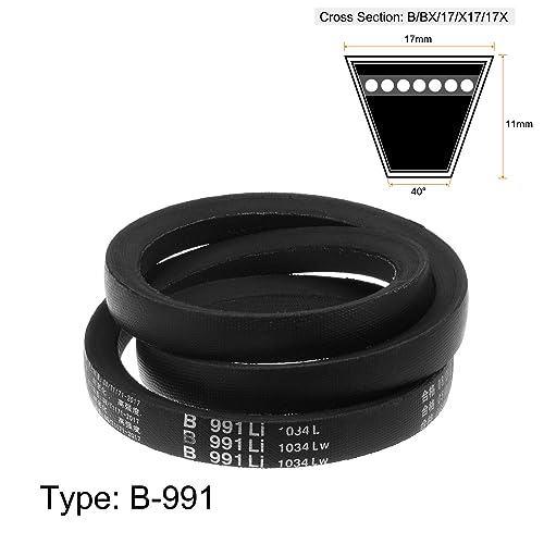 HARFINGTON B-991 V-Belts, 991mm(39") Li, 17mm W, Rubber Drive Belt - size: 991mm