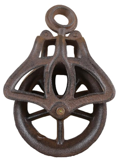 Midwest Craft House Decorative Cast Iron Pulley Wheel Industrial Cable Pull Rustic Farmhouse Barn Decor Cable Wheel