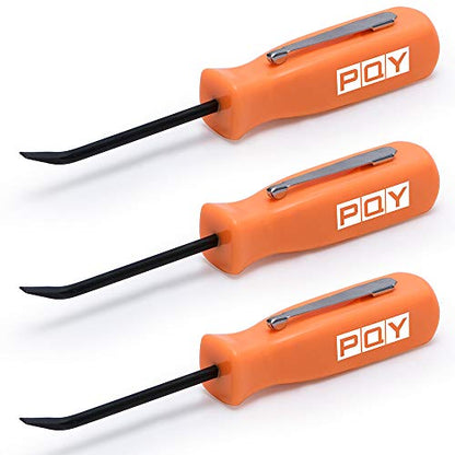 Mini Pocket Pry Bar with Pocket Clip 4.5" Length 3pcs (Orange) - color: orange
