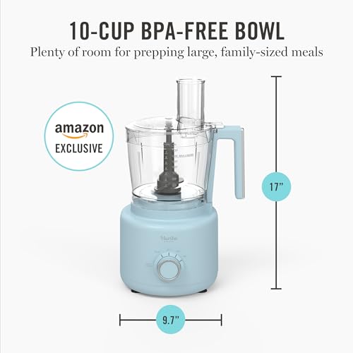 Martha Stewart 10 Cup Food Processor & Electric Chopper, One Touch Pulse - color: Sky Blue