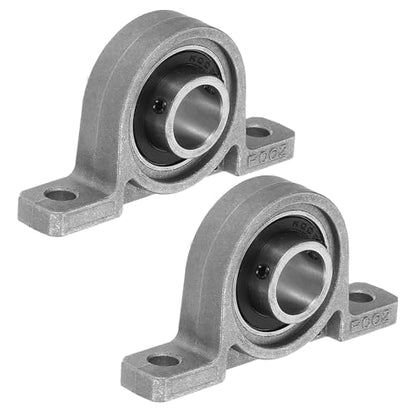 PATIKIL Pillow Block Bearing 9/16" / 15mm Bore, 2 Pcs Vertical Zinc Alloy Steel Mounted Flange Pillow Block Self Alignment Insert Bearings Bore Ball Housing for Machinery Power Agriculture - size: 9/16"