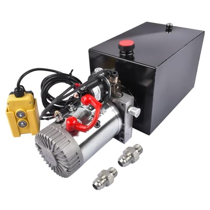 12 Quart Single Acting Hydraulic Power Unit 12V DC Hydraulic Power Unit SAE #6 Port 2880 RPM 2950 PSI with Steel Reservoir for Dump Trailers, Truck Lifts, Car Lifts Mustrod - size: 12 Quart Single Acting
