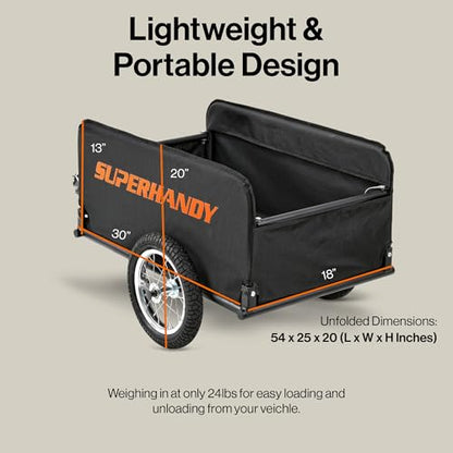 SuperHandy Foldable Wagon - Lightweight, 155 lbs Capacity, Tool-Free Assembly, Compatible with GUT112/GUT140/GUT142 SuperHandy/G Mobility Scooters