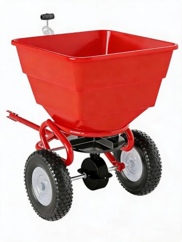 Tow Behind Broadcast Spreader, Red - color: Red
