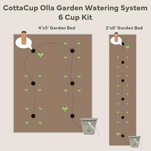 Thirsty Earth: CottaCup Automatic Olla Watering System for Your Garden (6 Cup Kit) - size: 6 Cup Kit