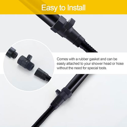 Shower Flow Control Valve, Shower Head Shut Off Valve Solid Brass Flow Pressure Regulator For Hand Shower G1/2, Matte Black