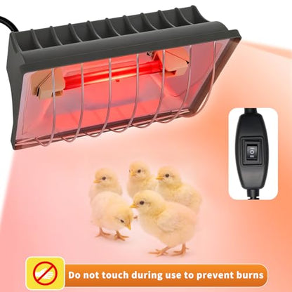 250W Chicken Coop Heat Lamp with Guard & Adjustable Temp - size: 1 Pack