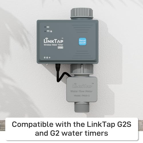 LinkTap G2S Smart Water Timer & Gateway & Micro Flow Meter, Ideal for Drip Irrigation (0.05-1.3 GPM)