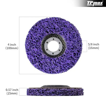 TPmax 4 inch Stripping Discs Rust Remover Discs Remove Paint and Oxidation 5/8 inch Arbor Clean Discs Poly Strip Disc Angle Grinding Wheel - 5 Pack(Purple) - style: 4" x 5/8''