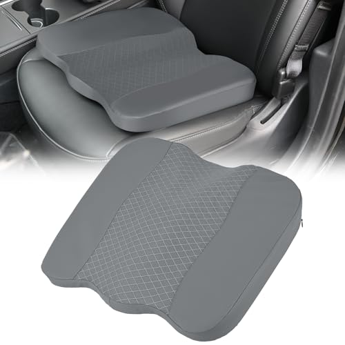 Nilight Car Seat Cushion 1PC Gray Leather Mesh Memory Foam Universal - color: Grey Leather
