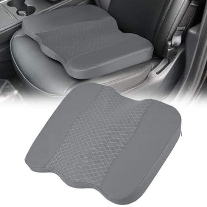 Nilight Car Seat Cushion 1PC Gray Leather Mesh Memory Foam Universal - color: Grey Leather