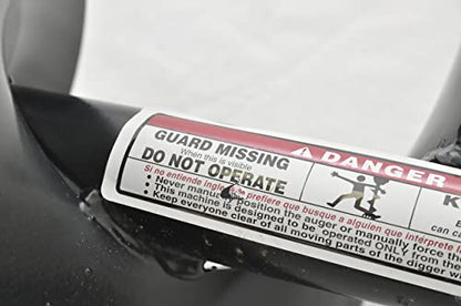 Tool Tuff Pole-Star 12" Diameter Compact Auger (36" Length) for 3-Point Tractor Diggers w/2" Round Shaft & Dual-Bolt Connection