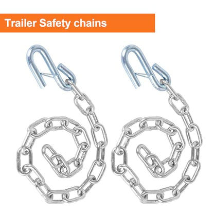 1/4" x 27" Grade 30 Boat Safety Chain with Spring Hooks - size: 1/4" X 27"