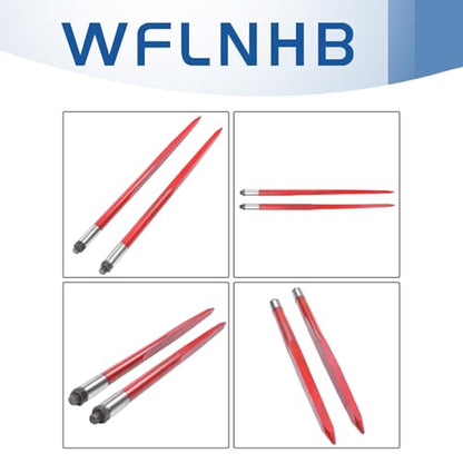 WFLNHB 2 Pcs Hay Spear 43" 3000 lbs Capacity with Hex Nut Sleeve