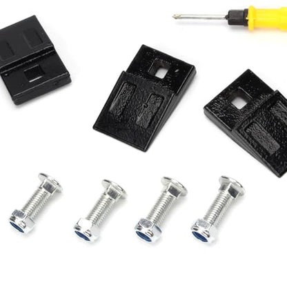 4 Pack 3 Point Auger Cutting Edge with Screw, Cutting Wedges Square Hole Replacement Auger Teeth with Hardware for Carbide Cut Edge 3 Point Post Hole Digger Spiral Drill Bit Cut