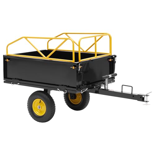 Jocisland 500 LBS ATV UTV Tow Behind Dump Cart, Garden Utility Trailer