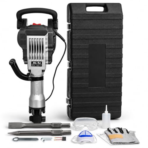 XtremepowerUS 3600W Electric Demolition Jack Hammer Point Chisel Bits Construction Concrete Breaker Punch Drill DIY Floor Drill 2 Chisel Bits (Flat Chisel & Point Chisel) with Case - style: 3600W Demolition Jack Hammer