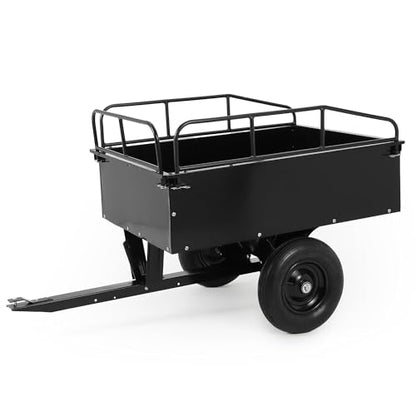 ATV Trailer 800LBS Steel Dump Cart, Tow Behind for Lawn Tractor Mower