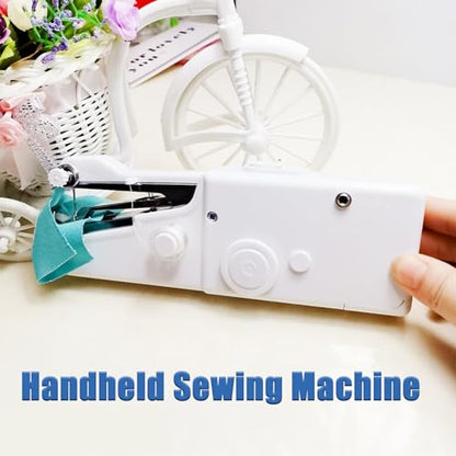 Handheld Sewing Machine, Portable Mini Hand Held Sewing Machine Cordless Electric Stitching Device, DIY Hand Sewer Machine for Household, Travel (Does Not Include A Battery)