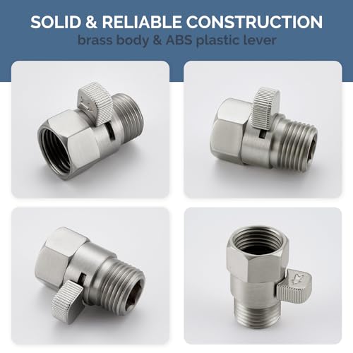 Angle Simple Water Flow Control Valve, Shower Shut Off Valve Brushed Nickel - color: Brushed Nickel