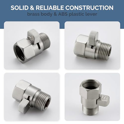 Angle Simple Water Flow Control Valve, Shower Shut Off Valve Brushed Nickel - color: Brushed Nickel