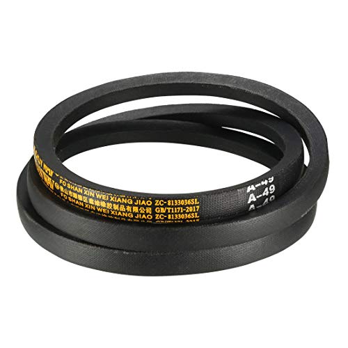 uxcell A49 Drive V-Belts 49" Inner Length 13mm Width 8mm Thick JIS Standard A-Section Rubber Drive Transmission Belt - size: 49"