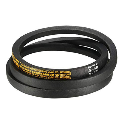 uxcell A49 Drive V-Belts 49" Inner Length 13mm Width 8mm Thick JIS Standard A-Section Rubber Drive Transmission Belt - size: 49"