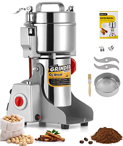 CGOLDENWALL 300g Electric Grain Grinder Mill Safety Upgraded 1500W High-speed Spice Herb Grinder Commercial Superfine Grinding Machine Dry Cereals Pulverizer CE 110V (300g Swing Type) - color: 300g Swing Type