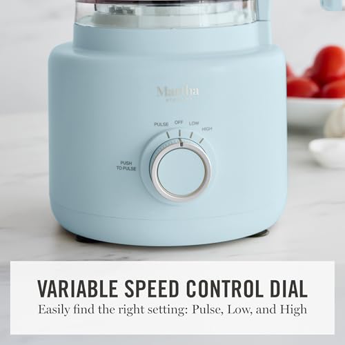 Martha Stewart 10 Cup Food Processor & Electric Chopper, One Touch Pulse - color: Sky Blue
