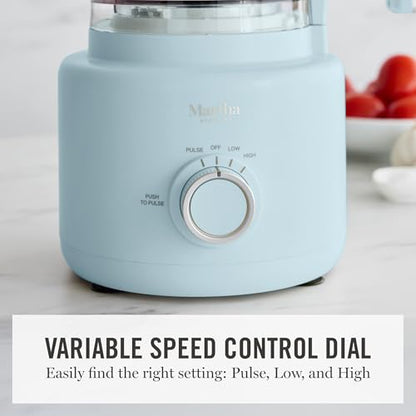 Martha Stewart 10 Cup Food Processor & Electric Chopper, One Touch Pulse - color: Sky Blue