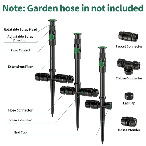 Flexible Sprinkler System, Above Ground DIY Irrigation Kit - color: 3Pack