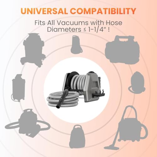 Giraffe Tools Retractable Vacuum Hose Reel 30 FT Fits 1-1/4"(32mm) shop vac