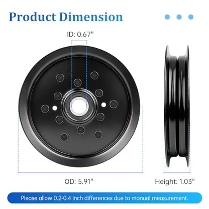 UP2WIN AM143737 Idler Pulley Compatible with John Dee re 48" 54" Mower Deck, AM136693 Pulley Compatible with John Dee re ZTrak Z425 Z435 Z445 Z225 Z235 Z245 Z255 Z355E LT190 Lawn Tractor - size: AM143737_1pc