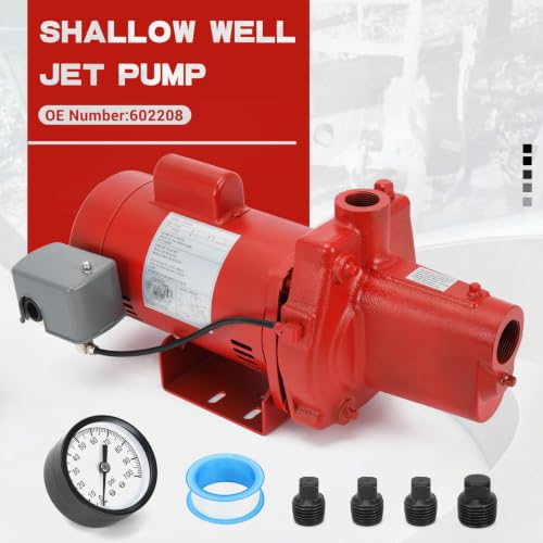 PTNHZ Cast Iron Shallow Well Jet Pump, 1 HP, 23 GPM, 115/230V