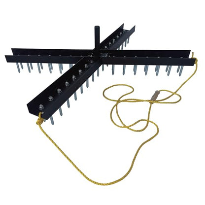 Yard Tuff Cross Drag Leveling Equipment w/ 60 Steel Spikes, Heavy-Duty Steel Frame, Black – ATV/UTV Tow or Hand-Pulled Leveler with Weight Post for Field, Driveway, Baseball Infield and Lawn