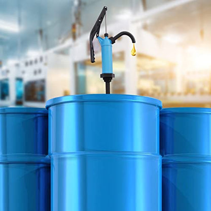 Manual Drum Pump Lever Type Blue PP Hand Pump for Gasoline Diesel Water 5-55 Gallon Barrel Transfer