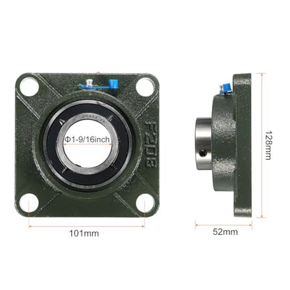 uxcell 2pcs UCF208-25 Pillow Block Bearings 1-9/16 in Bore Self Alignment - size: UCF208-25