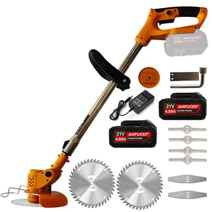 Weed Wacker Electric Weed Eater Brush Cutter Cordless with 2 4Ah Battery
