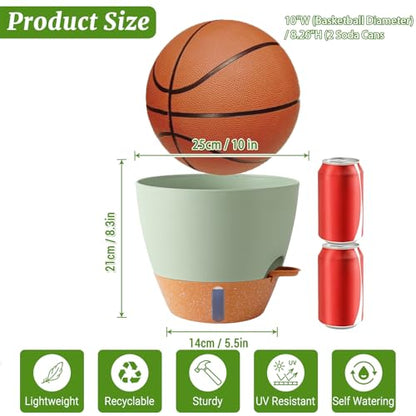 2 Pack 10 inch Plant Pots, Plastic Self Watering Planters - color: Green, size: 10 inches