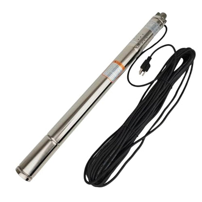 1/2HP 110V Deep well Submersible Pump Well φ＞53mm MAX Flow 4.4GPM MAX Height 180FT 2 Inch Stainless Steel Submersible Deep Well Pump SS Water Outlet 0.5In for Industrial Home Garden Screw Pump - size: 110V/60Hz-0.5HP