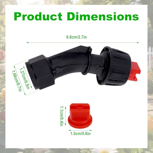 2pcs 110°Flat Fan Garden Spray Nozzles with 14pcs 7 Sizes 0.1-0.6mm Tips