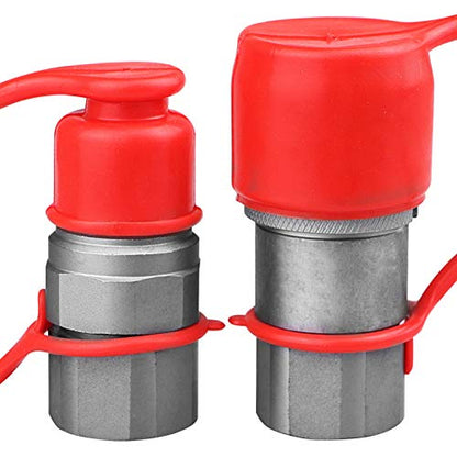 3/8" Flat Face Hydraulic Quick Connect Couplers/Couplings with Dust Caps