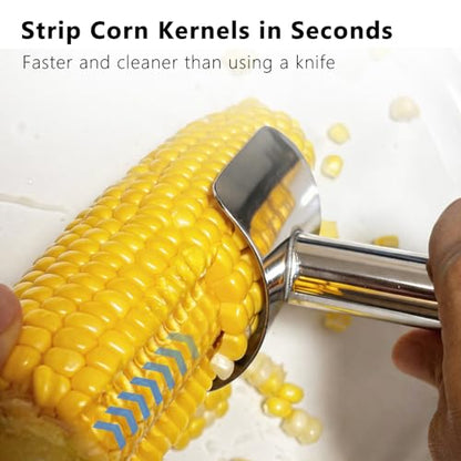 Safe Hidden Blade Corn Peeler, Stainless Steel Corn Cob Stripper - size: Hidden Blade