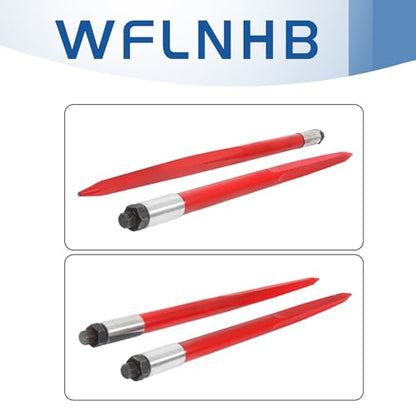 WFLNHB 39 Hay Bale Spear 3000 lbs Capacity Red Coated Bale Forks