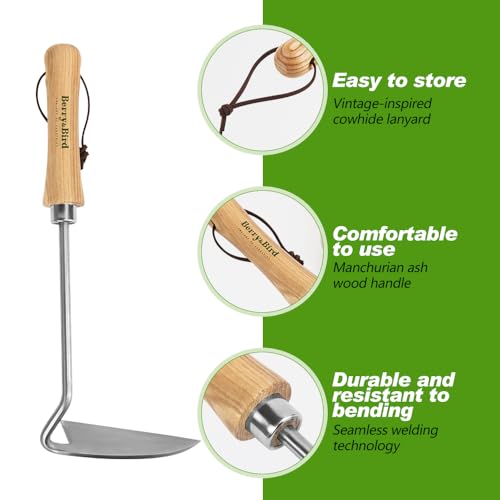 Sickle Hoe Crack Weeder, Stainless Steel Japanese Weeding Sickle