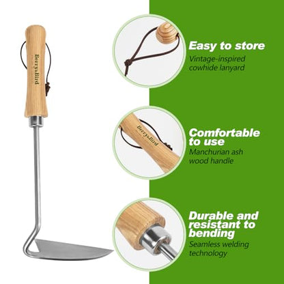 Sickle Hoe Crack Weeder, Stainless Steel Japanese Weeding Sickle