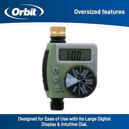 5-Pack (5 Total Timers) Orbit One Outlet Single-Dial Hose Faucet Timer - Easy Programmable - for Garden Watering System - LCD Hose Timer with Adjustable Watering Schedule - 62056 - size: Pack Of 5