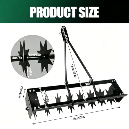 500 lbs Heavy Duty Pull Behind Aerator, 31 Inch Lawn Aerator Tool