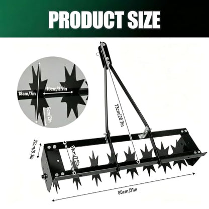 31 in Tow Behind Spike Aerator, 500LBS Max Weight Tray